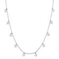 wholesale S925 Sterling Silver New Round And Star Pendant Choker Necklace, Korean Style-0-3