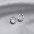 wholesale 925 Sterling Silver Korean-style Pearl Hollow Ear Hook Minimalist Fashion Niche High-end Drop Earrings Women Shell Pearl Earrings-0-2