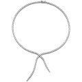 925 Silver Graduated Fringe Moissanite Necklace Women's Minimalist Design-0-3