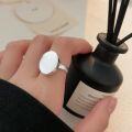 wholesale S925 Sterling Silver Geometric Oval Mirror Surface Ring for Women, Designed with a Sense of Fashion, Minimalist Style, and High-End Trendy-0-0
