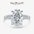 wholesale [925 Sterling Silver] 4ct White High Carbon Diamond Ring, Full Setting 9x13-0-0