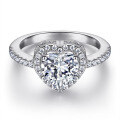 wholesale S925 Sterling Silver Heart-shaped Zircon Love Ring-0-16