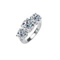 wholesale S925 Silver Classic Six-Prong D Color Moissanite Ring for Women, T-Style Engagement Wedding Ring, Ready-to-Ship Wholesale-0-9
