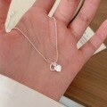 wholesale S925 Sterling Silver Dainty Minimalist Everyday Versatile Korean-style Heart Pendant Collarbone Necklace for Women New-0-0