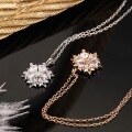 wholesale S925 Sterling Silver Maker Romantic Snowflake Full Diamond Flower Necklace for Women, Fashionable Niche Design Elegant Versatile Choker-0-1