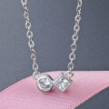 wholesale S925 silver rhinestone new Korean-style fashionable minimalist geometric pendant necklace for women-0-5