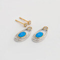 wholesale S925 Silver French-Design Retro British Style Synthetic Opal Earrings-0-1