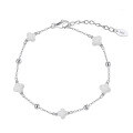 wholesale S925 Sterling Silver Cloud-Pull Jewelry Adjustable LOVE Bracelet with Natural Mother-of-Pearl Direct Factory Wholesale-0-6