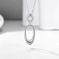wholesale 925 Sterling Silver Original Fashion Geometric Round Versatile High-end Necklace Women's Pendant Chain Wholesale-0-0