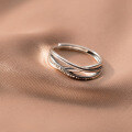 wholesale Sterling Silver Minimalist Irregular Line Romantic Unisex Thai Silver Euro-American Style Ring J9910-0-3