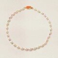 wholesale S925 Sterling Silver Neon Pearl Necklace for Women, Cultured Natural Pearl Dopamine Colored Rice Bead Bracelet Accessories-0-1