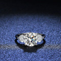 S925 Silver 4-Claw 3ct Moissanite Heart Shape Engagement Ring-0-1