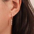 wholesale S925 Sterling Silver Teardrop Zirconia Tassel Earrings Gentle and Elegant Advanced Design Hoop Earrings-0-0