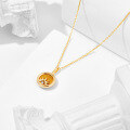 wholesale S925 Silver Plated 14K Gold Metal with Tiger's Eye and White Zircon Double-Sided Necklace, New Wholesale from Jewelry Factory-0-1