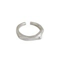 wholesale S925 Sterling Silver 270 Korean Version Versatile Ring Ins New Irregular Geometric Concave-Convex Surface Open Adjustable Ring for Women-0-4
