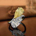wholesale Metal, High Carbon Diamond 7*13 Teardrop Yellow and White Diamond Two-Tone Ring for Women, ZHUO ZHI FAN Jewelry NewHot-Selling-0-0