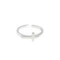 wholesale S925 Sterling Silver 2088 Korean Version Ins Minimalist Versatile Cross Smooth Surface Open-Ended Thin Ring for Women-0-5