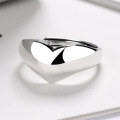 wholesale S925 Sterling Silver Minimalist Heart Korean Style Elegant Aloof Wind Women's Ring Small Vintage Retro Distressed Ins Ring-0-2