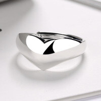 wholesale S925 Sterling Silver Minimalist Heart Korean Style Elegant Aloof Wind Women's Ring Small Vintage Retro Distressed Ins Ring-YJ232/A model is about 2.5 grams. The opening is adjustable.