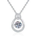 S925 Sterling Silver Moissanite Women's Pendant Necklace-0-3