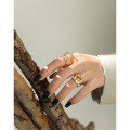 wholesale S925 sterling silver JT437 Korean-style ins minimalist three-layer interlocking multi-ring finger ring for women, versatile double-ring silver ring-0-3
