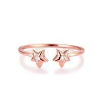 wholesale 18K Rose Gold Diamond Ring AU750 Open Shank 14K Yellow Gold Jewelry 9K White Gold Moissanite Women's Accessories-9K Moissanite White Gold 13#