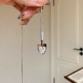 wholesale 925 Sterling Silver Full Diamond-Encrusted Shovel Pendant Necklace for Women, Unique Small Shovel Design, High-End Sense Collarbone Chain-0-1
