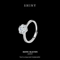 S925 Sterling Silver 1-Carat Moissanite Women's Open Adjustable Ring-S925 sterling silver + 1 carat moissanite  Adjustable opening