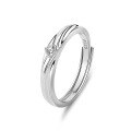 wholesale S925 Sterling Silver Original Design High-end Couple Rings Adjustable Plain Band Rings Valentine's Day Gift-0-67