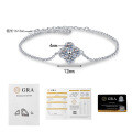 Sterling Silver Moissanite Four-Leaf Clover Dainty Minimalist Wholesale Bracelet-0-4