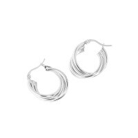 wholesale S925 Sterling Silver Korean Version Ins Niche Minimalist Luxury Design Sense Multi-layer Line Textured Versatile Earrings for Women-Silver 925 silver