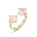 wholesale S925 pure silver new fashionable and elegant rose quartz ring for women, small and exquisite, high-end openable ring for wholesale-0-5