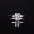 wholesale S925 Sterling Silver Brilliant Shining Cushion Cut 1ct Zircon Eagle Claw Square Single Stone Engagement Ring Cross-border-0-0