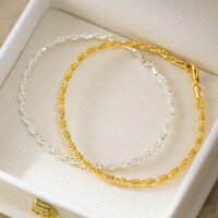 wholesale S925 Silver Fresh and Sweet Ins Style Niche Design Exquisite Twisted Bead Bracelet S7870-S925 silver bracelet gold 925 silver