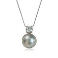S925 Silver Dior Pearl Necklace Swarovski Round Luxury Collarbone Chain Wholesale-0-5