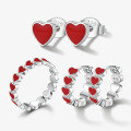 wholesale 925 Sterling Silver Earrings, Versatile Sweet and Edgy Valentine's Day Heart Enamel Stud Earrings for Women, Cross-Border Best-Selling Jewelry-0-0