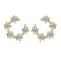 wholesale 925 Silver Gold Color Round Moissanite Stud Earrings Six-Claw Design Flattering Face Shape Women's Best Seller Hot on Independent Sites-0-4
