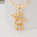 wholesale 925 Sterling Silver Fashionable and Cute Small Bear Pendant Without Chain, with Openable and Movable Belly, Featuring Brushed Craftsmanship-0-2