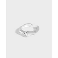 wholesale S925 sterling silver metal material, Korean version ins design sense minimalist versatile irregular textured ear clip for women without ear piercings-18K gold [single] 925 silver