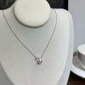 wholesale S925 Sterling Silver Balance Beam Full Diamond Pearl Pendant Necklace, Light Luxury Niche Design, Elegant and Versatile Shell Pearl Collarbone Chain-0-5