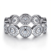 wholesale S925 silver wholesale vintage full diamond body rings for women, trending cross-border bestsellers-Platinum US size 5#