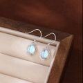 wholesale 925 Sterling Silver TEMU Amazon New Oval Moonstone Earrings for Women, European and American Fashion Minimalist Hook Earrings-0-3
