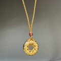 wholesale Sand gold auspicious and compass pendant unisex adjustable necklace cord sweater chain wholesale-0-1