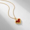 wholesale S925 Sterling Silver Vintage Heart-Shaped Garnet Pendant Choker Necklace for Women, Valentine's Day Gift-0-2