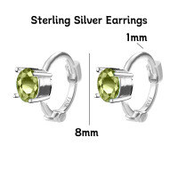 wholesale 925 Silver Women's Four-leaf Clover Heart-shaped Pure Silver Non-removable Ear Cuff Hoop Earrings-Round olive sterling silver earrings