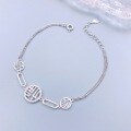 wholesale S925 Sterling Silver Maker's Chinese-style Diamond-encrusted Multi-Fu Character Bracelet for Women, Simple and Unique Design Accessory-0-0