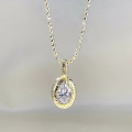 wholesale new 925 silver 5*7mm oval pendant necklace for women, stylish and versatile-0-0