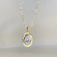 wholesale new 925 silver 5*7mm oval pendant necklace for women, stylish and versatile-N337 Gold >925 Silver