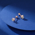 wholesale S925 Sterling Silver Rose Gold Plated Ear Studs, Japanese and Korean Style Small Fresh Earrings for Women, Versatile Accessories Wholesale-0-1