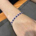 wholesale 925 Sterling Silver with Full Royal Blue Diamond Inlaid Fashionable Socialite Ins Style Handchain, ZHUO ZHI FAN Jewelry New-0-0